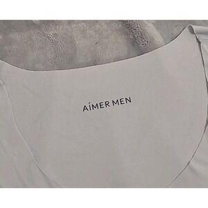 AIMER MEN Sz XL Modal & Elastane V-Neck T-Shirt in Gray